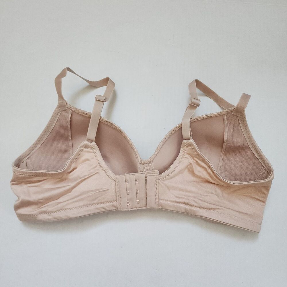 Breezies Jacquard Shine Wirefree T-Shirt Bra - Sunbeige 34B - Picture 3 of 9